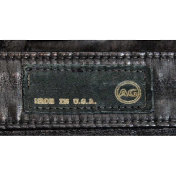 AG Adriano Goldschmied Women Black Shiny sz Jeans 26R Legging Pants Super Skinny - Picture 6 of 8